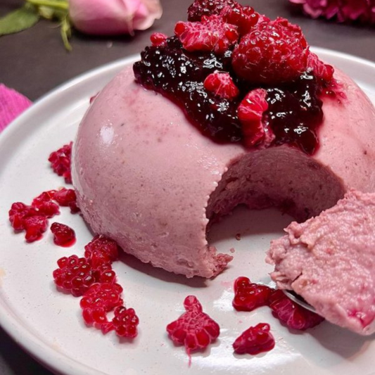 Bowlflan rose à la poudre de fraise