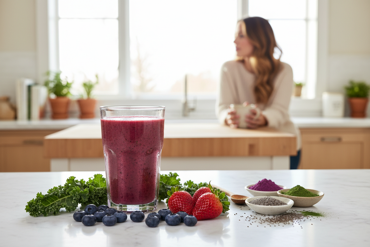 Poudres de superaliments bio Natural5 en smoothie