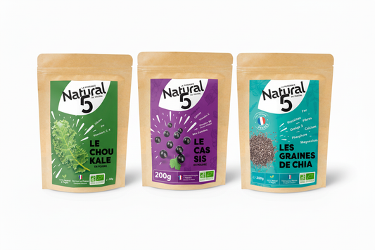 3 packs Natural5 fond blanc