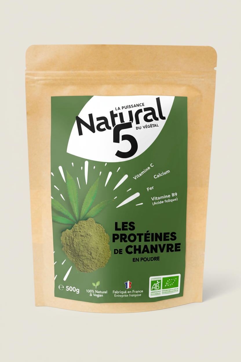 Mock-up pack Protéines de chanvre 500g