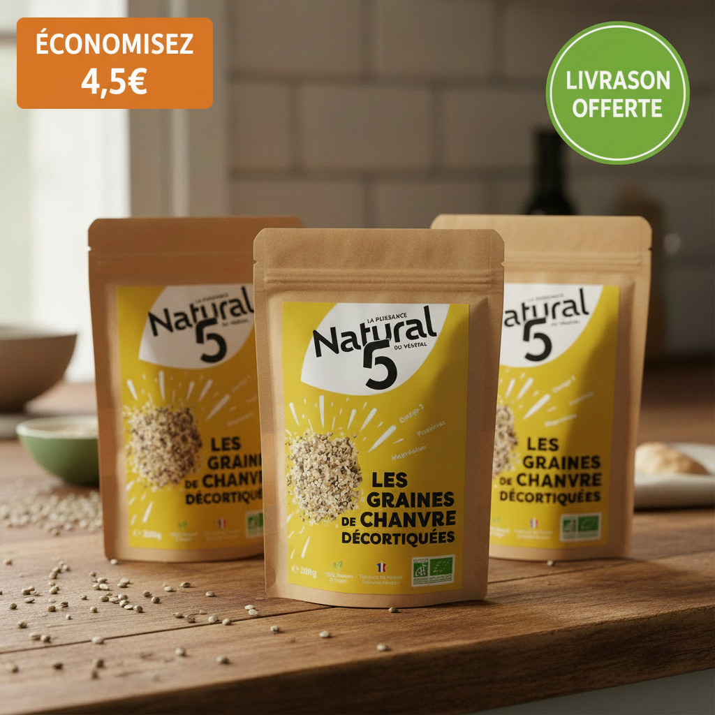 Nouveau! Graines de chanvre décortiquées bio 200 g – riches en protéines végétales, oméga-3 et magnésium – cultivées en Bretagne
